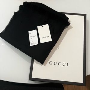 🖤🖤Gucci | Black on Black GG Monogram Wool Scarf | 6’Lx19”W🖤🖤
